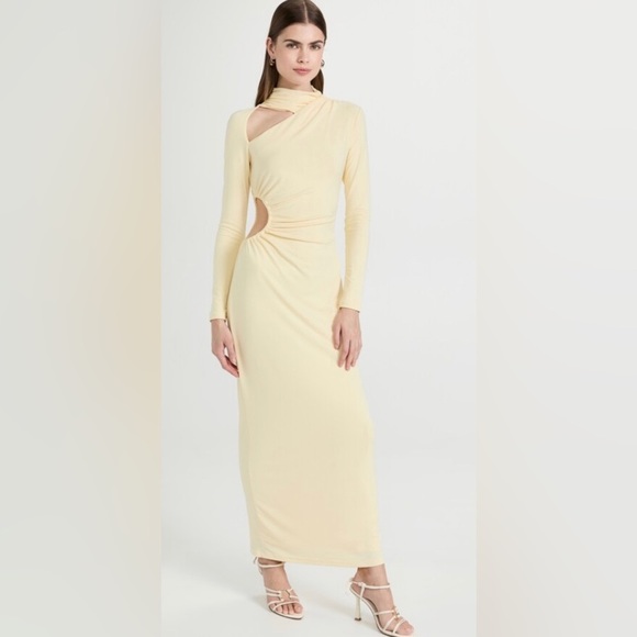 Significant Other long Jersey cutout dress long sleeve liana butter - Picture 3 of 3